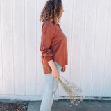 ARIA Button-Up Top in Desert Rose