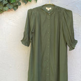 TARYN Mini Shirtdress in green SOLID