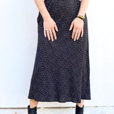SERENA A-Line High Waisted Midi Skirt in POLKA DOT