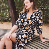 ANDI Adjustable Wrap Dress in Leopard