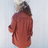 ARIA Button-Up Top in Desert Rose