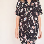 close up eye printed shirt dress
