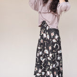 CORA Ruffle Cropped Sweatshirt in Velour Dusty Lilac