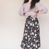 CORA Ruffle Cropped Sweatshirt in Velour Dusty Lilac