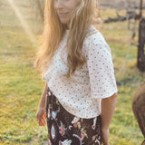 DEE Perfect Boxy Crop Top in Ivory Dot