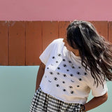Ruby - Eye See You – Cotton Crop Top with Hand-Drawn Eye Print