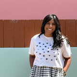 Ruby - Eye See You – Cotton Crop Top with Hand-Drawn Eye Print