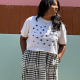 Ruby - Eye See You – Cotton Crop Top with Hand-Drawn Eye Print