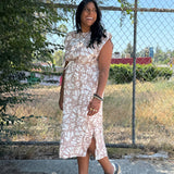 TAYLOR monarch Drawstring Midi Dress (Woven)