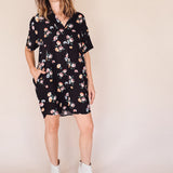 AVERY- BLURRED FLOWER Mini Shirt Dress – (Wear Multiple Ways)