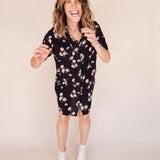 AVERY- BLURRED FLOWER Mini Shirt Dress – (Wear Multiple Ways)