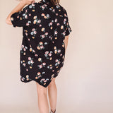 AVERY- BLURRED FLOWER Mini Shirt Dress – (Wear Multiple Ways)