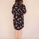 AVERY- BLURRED FLOWER Mini Shirt Dress – (Wear Multiple Ways)