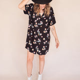 AVERY- BLURRED FLOWER Mini Shirt Dress – (Wear Multiple Ways)