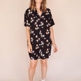 AVERY- BLURRED FLOWER Mini Shirt Dress – (Wear Multiple Ways)
