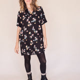 AVERY- BLURRED FLOWER Mini Shirt Dress – (Wear Multiple Ways)