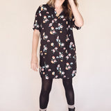 AVERY- BLURRED FLOWER Mini Shirt Dress – (Wear Multiple Ways)