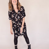 AVERY- BLURRED FLOWER Mini Shirt Dress – (Wear Multiple Ways)