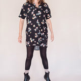 AVERY- BLURRED FLOWER Mini Shirt Dress – (Wear Multiple Ways)