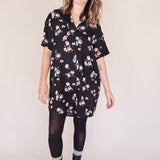 AVERY- BLURRED FLOWER Mini Shirt Dress – (Wear Multiple Ways)