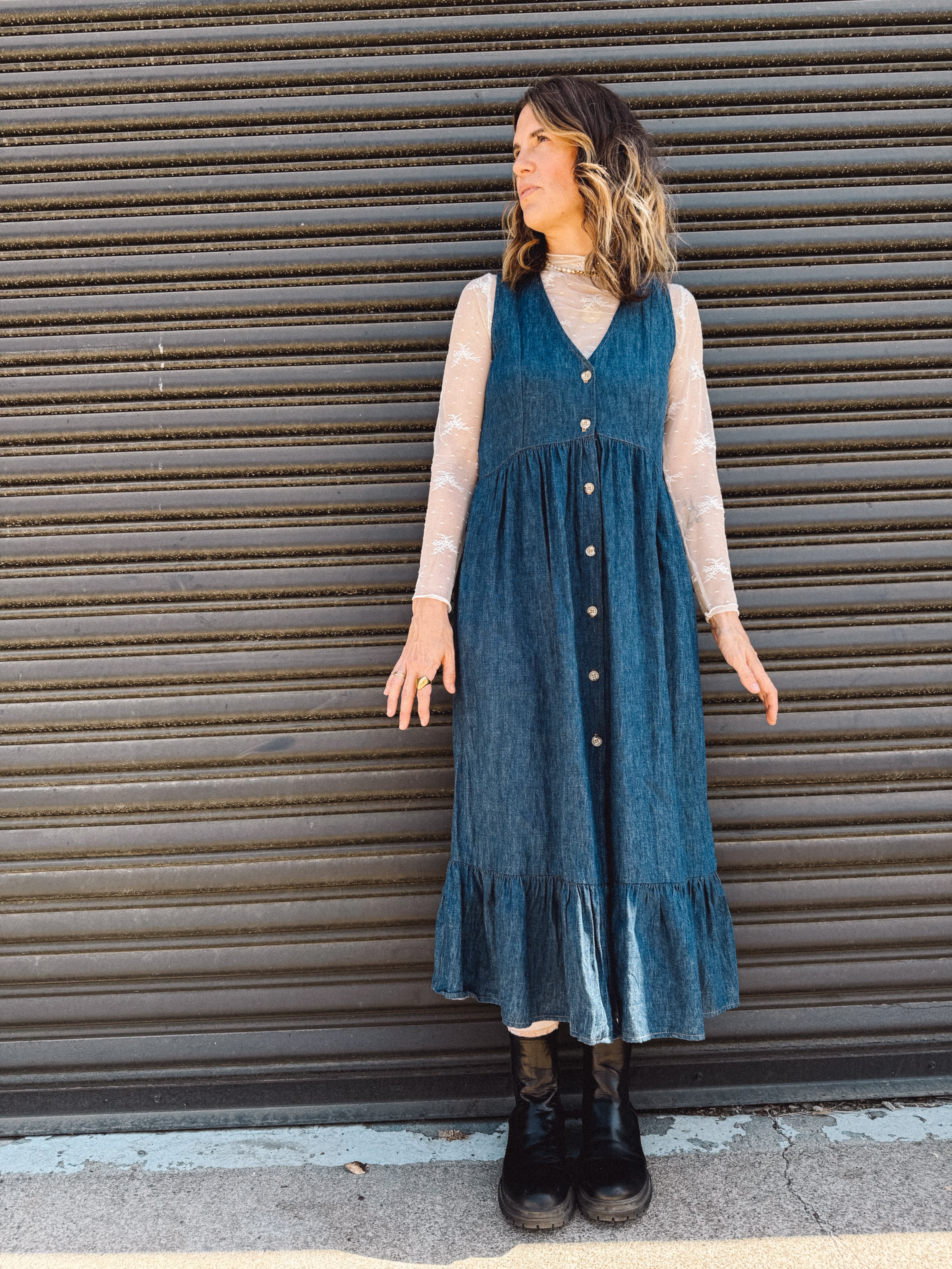 novelle denim midi dress Belle Midi Dress Indigo Denim 16 / Indigo Denim