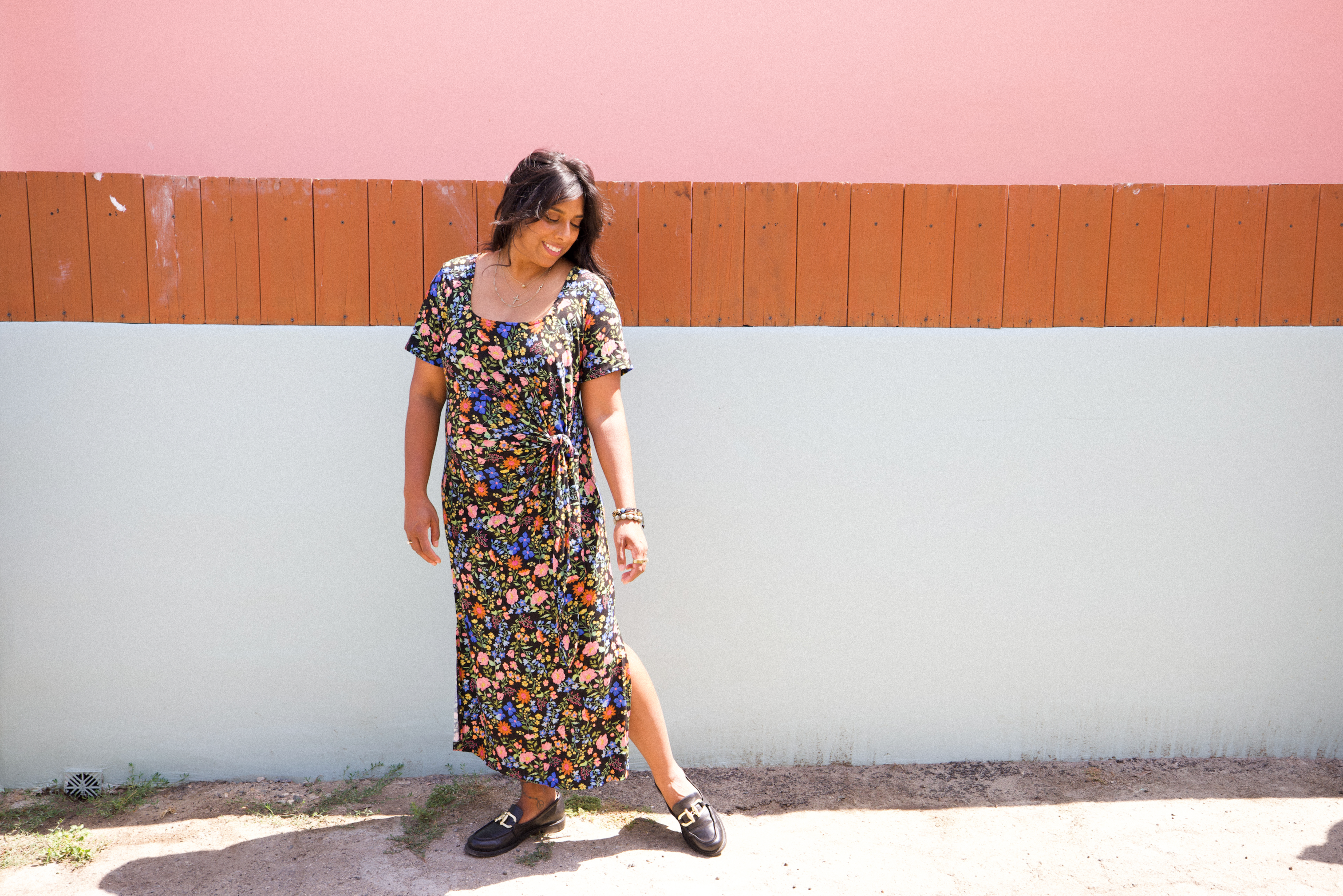 Garden Floral Joni Tie-Waist Jersey Midi Dress | Estella Moon M Garden Floral Joni Tie-Waist Jersey Midi Dress | Estella Moon M