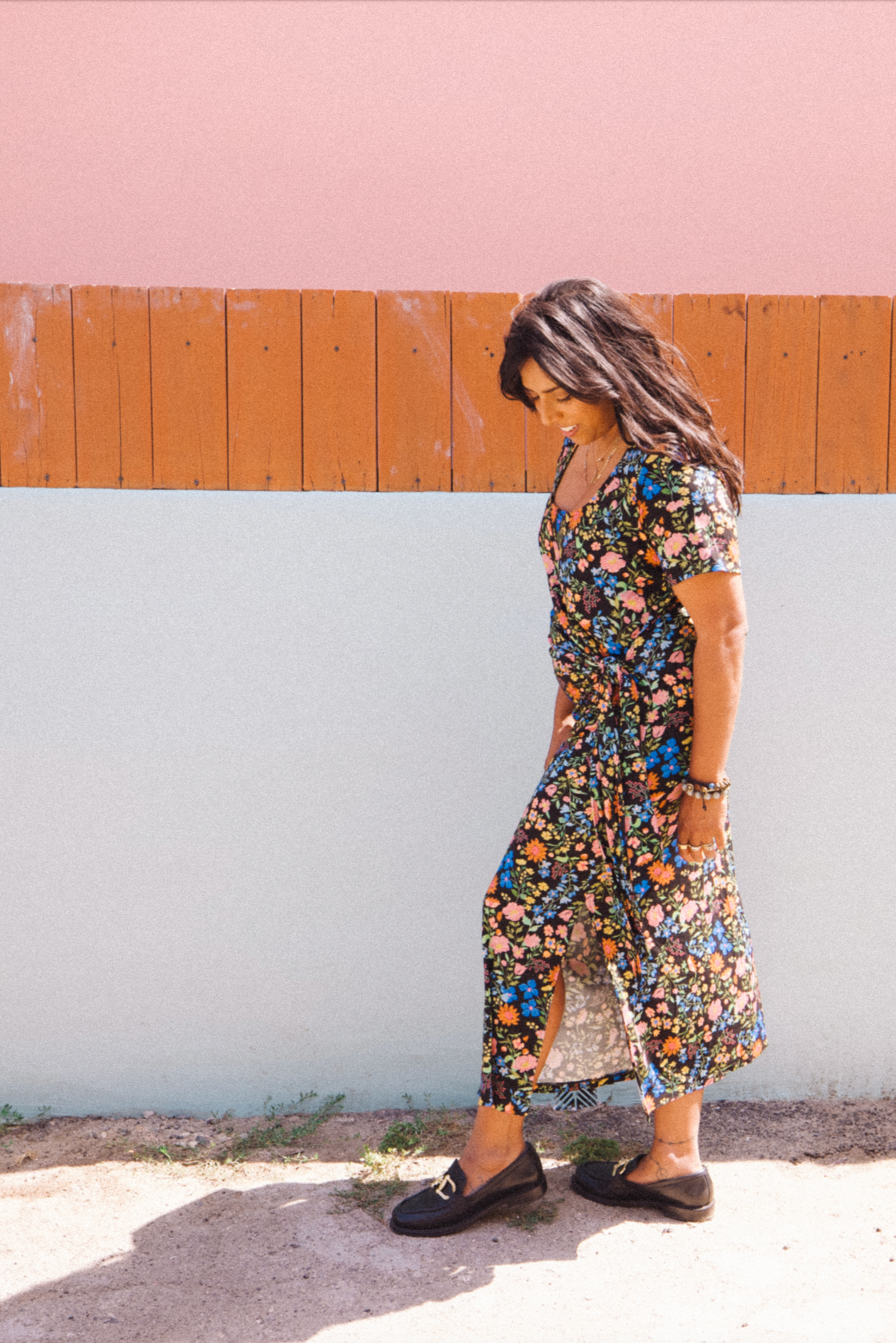Garden Floral Joni Tie-Waist Jersey Midi Dress | Estella Moon M Garden Floral Joni Tie-Waist Jersey Midi Dress | Estella Moon M
