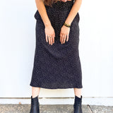 SERENA A-Line High Waisted Midi Skirt in POLKA DOT