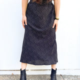 SERENA A-Line High Waisted Midi Skirt in POLKA DOT