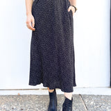 SERENA A-Line High Waisted Midi Skirt in POLKA DOT