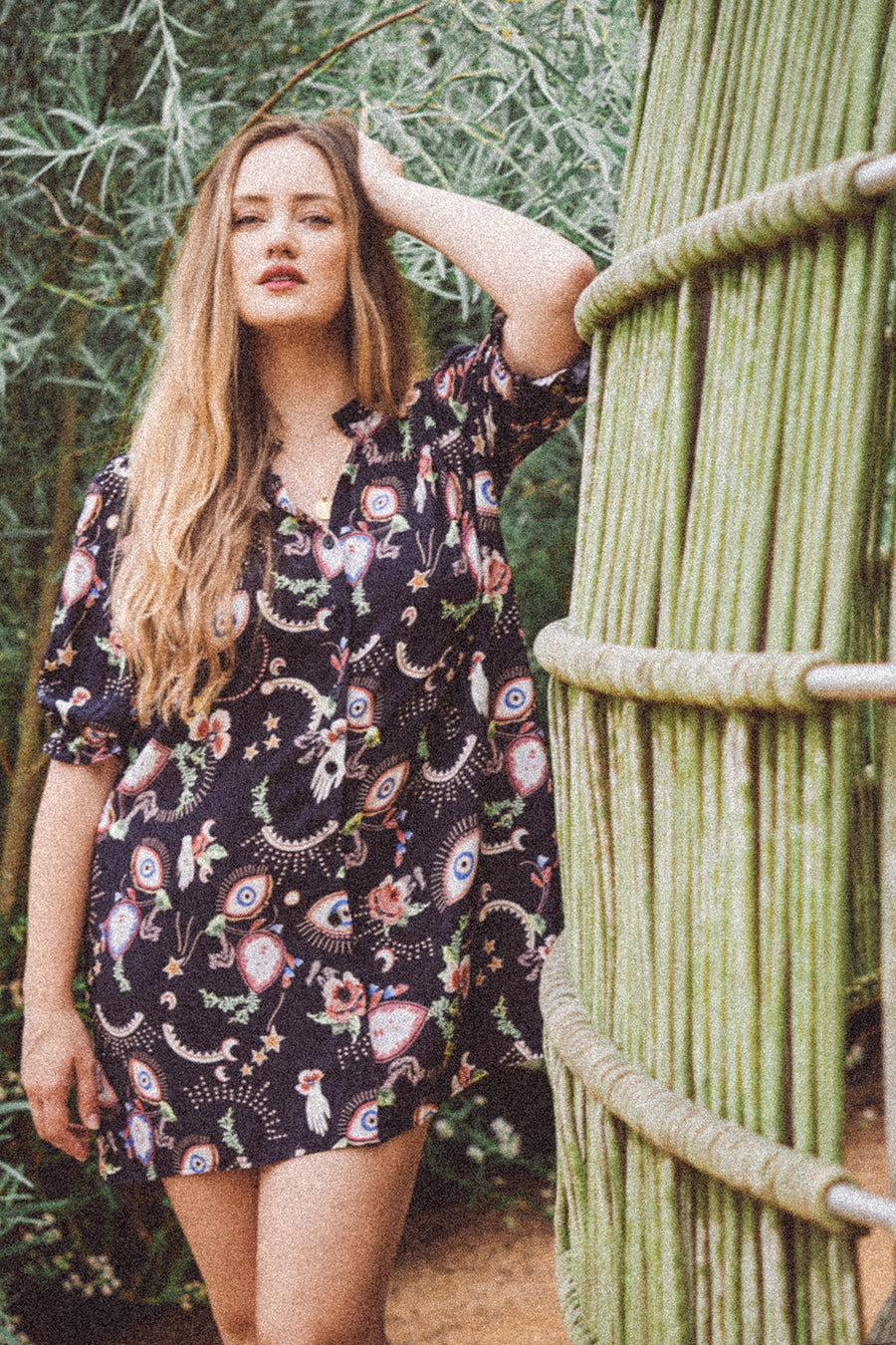 TARYN Mini Shirtdress in Mystical Eye