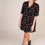 TARYN Mini Shirtdress in rust Poppy with pockets