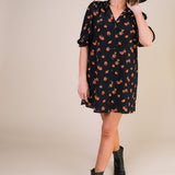 TARYN Mini Shirtdress in rust Poppy with pockets